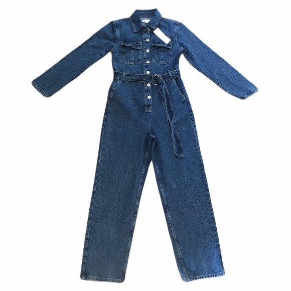 NWT Topshop Denim Boiler Suit Blue Jumpsuit 4 - Picture 2 of 4